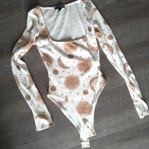 Forever 21 small sun and moon body suit